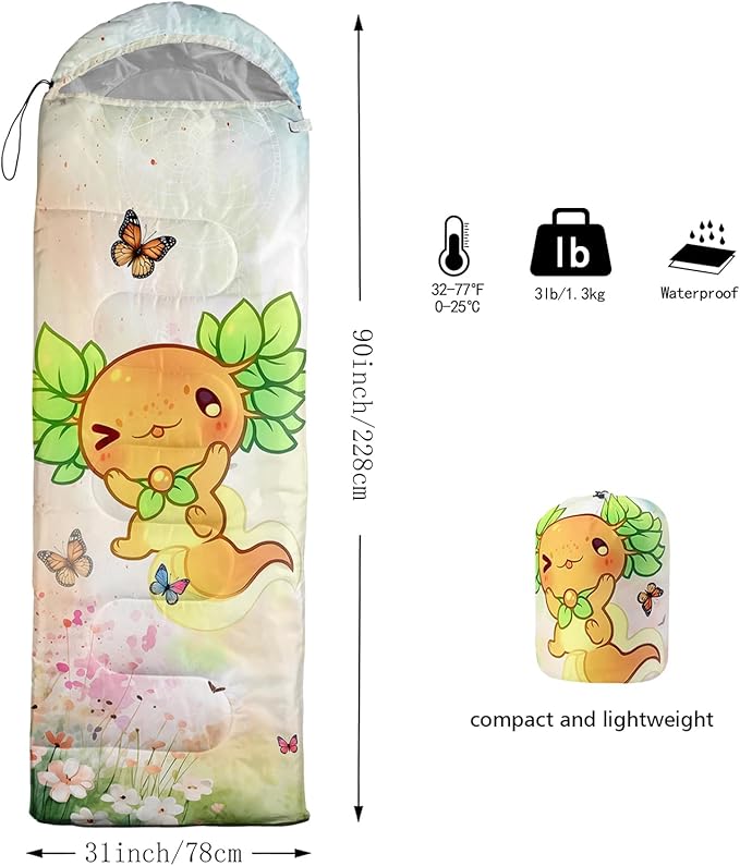 QOOMO Camping Sleeping Bags3 Season Warm &amp Cool WeatherLightweightWaterproof Sleeping Bags for Adults &amp KidsTravelingand OutdoorsCamping Gear Equipment