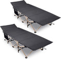 REDCAMP Folding Camping Cots for Adults Heavy Duty 28 Extra Wide Sturdy Portable Sleeping Cot Black 2-Pack