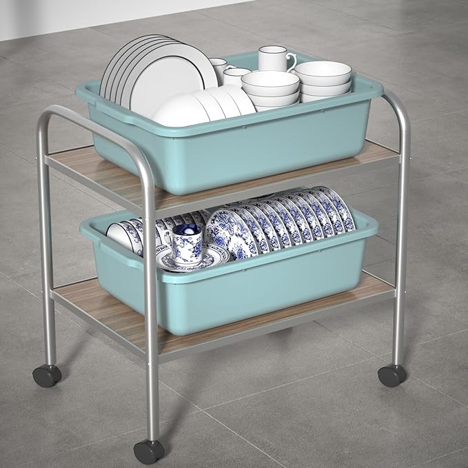 13 L Plastic Bus Tubs Restaurant Utility Bus Box Mint Green 4 Packs