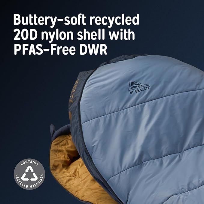 Kelty Cosmic Synthetic Fill 20 Degree Backpacking Sleeping Bag – Compression Straps Stuff Sack Included
