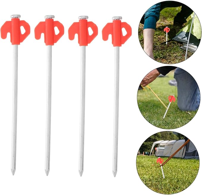KESYOO 20Pcs Heavy Duty Metal Tent Ground Nails Windproof Stakes for Camping Outdoor Activities Lawn Decorations Durable Construction for Easy Installation Versatile Use