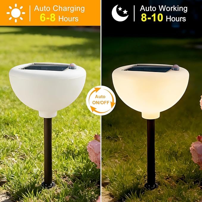 Lightdot Solar Pathway Lights Outdoor Bright Solar Powered Garden Lights Dusk to Dawn Auto On/Off IP65 Waterproof Decor Landscape Lighting for Yard/Lawn/Walkway/Driveway-2Pack