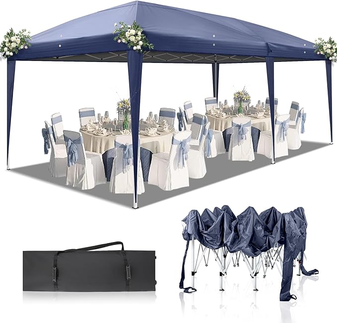 3 x 6m Home Use Outdoor Camping Waterproof Folding Tent with Carry Bag Blue