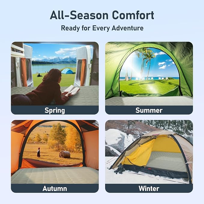 Camping Air Mattress Inflatable Sleeping Pad for Camping Thick Camping Mattress Pad for SUV Truck Bed Rooftop Tent &amp Ground Tent (Mattress &amp Electric Pump)