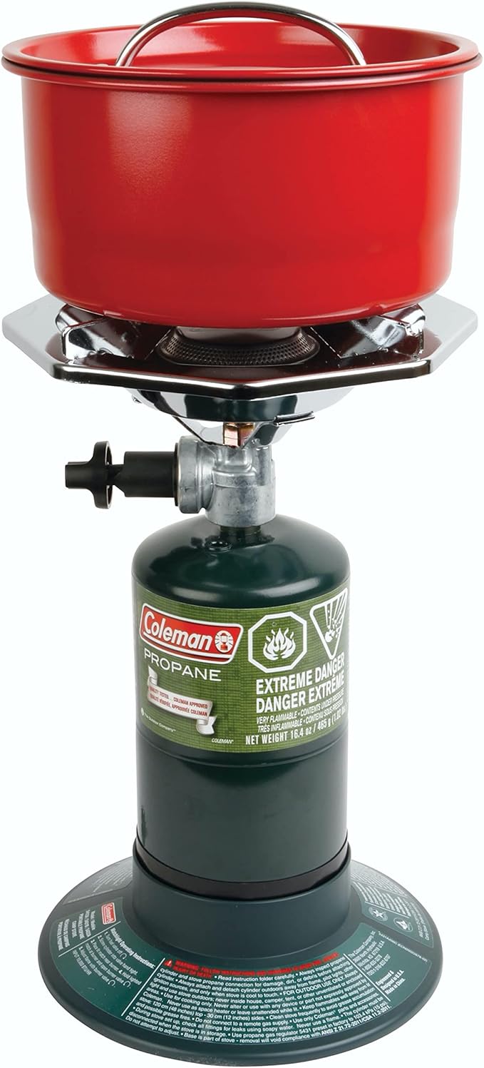 Coleman BottleTop Propane Stove with Adjustable Burner Portable Camping/Backpacking Cooker with 7650 BTUs of Power for Camping Tailgating Grilling &amp More
