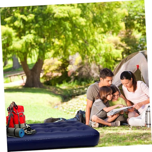 1Pc Portable Inflatable Air Mattress Single Person Camping Bed Mat with Honeycomb Design Moisture for Outdoor Activities Beach Picnics and Hiking
