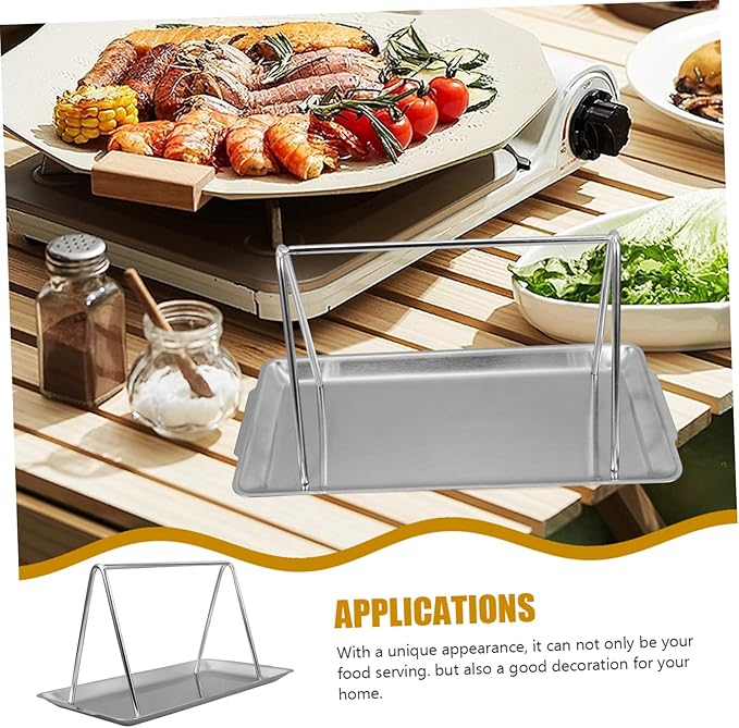 Stainless Steel Hanging Rack for BBQ and Cold Dishes Multi-use Food Display Stand for Restaurants and Hotels for Roasted Meat and Sausages Easy to Clean