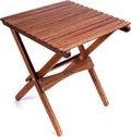 BYER OF MAINE Pangean Folding Wooden Side Table – 22 L x 20 W x 20 H Folding Ash Wood Table for Patio Porch Balcony Camping &amp Garden Use