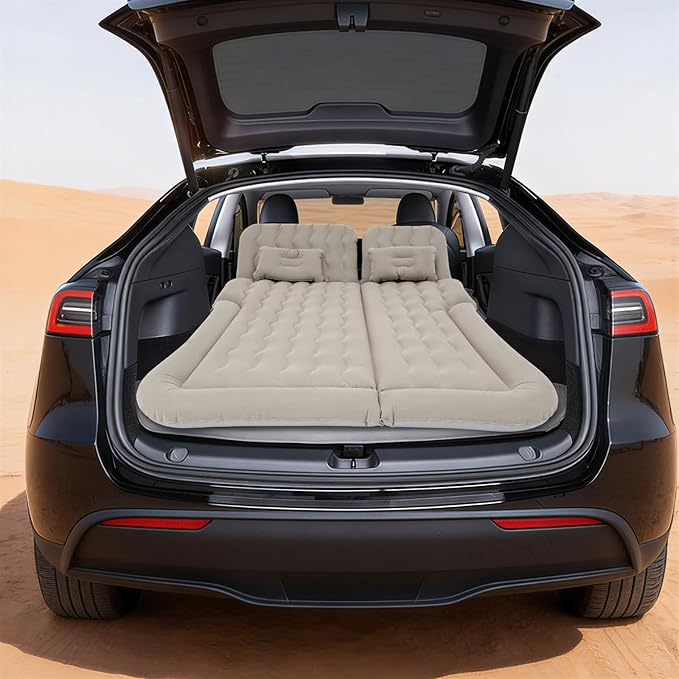 SUV Air Mattress with Electric Pump Inflatable Bed for Suvs with 2 Pillows Portable Sleeping Mattress for Camping and Road Trips to Car Tent SUV Pickup Back Seat 5.71x4.13ft (Gray)