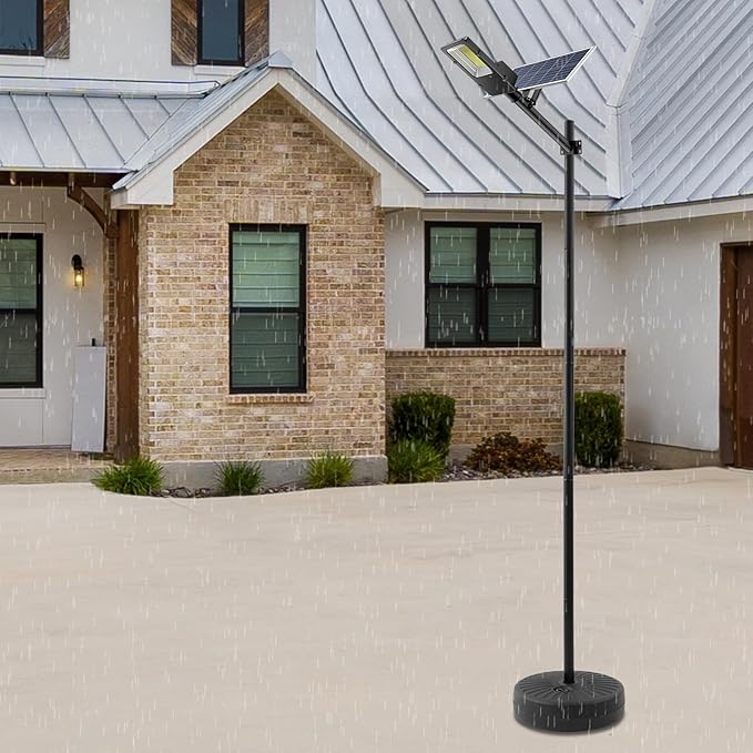 Street Light Pole 8.5FT 48mm Split Street Lamp Post for Outdoor Street Courtyard Parking Lot Moveable Lighting Post Fixtures with Stable Base Patio Lighting Poles