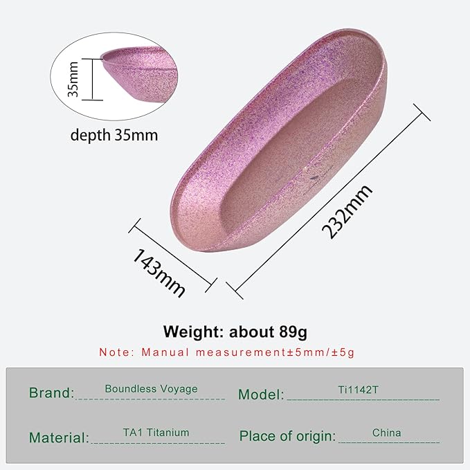 iBasingo Titanium Camping Plates 10 / 9 Lightweight Portable Metal Service Dishes Outdoor indoor Single-layer Durable Bread Dessert Vegetables Fruit Chips Dinnerware (Pink Ti1142T-S)