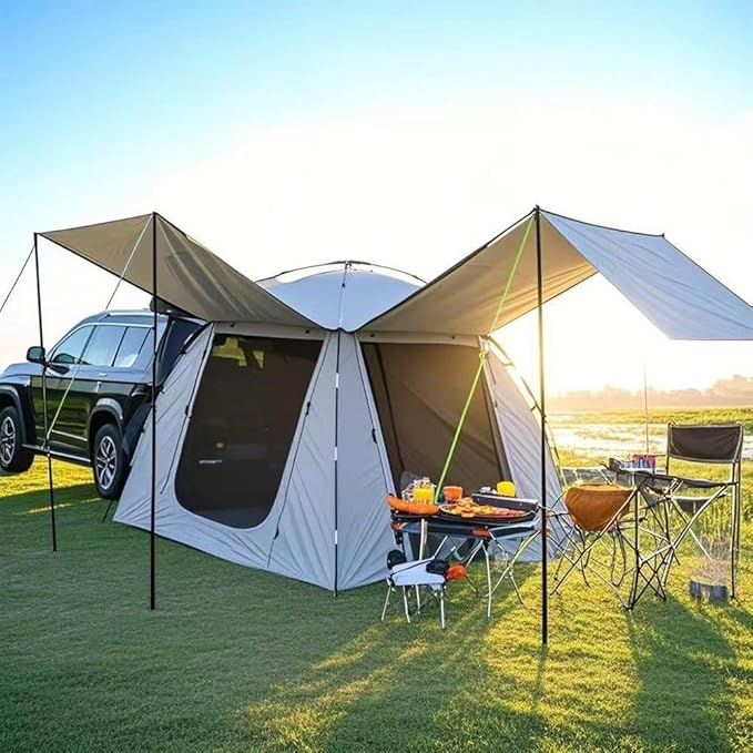 Car Tent for Volvo V60 2010-2025 P3/SPA2SUV Tailgate AwningSUV Camping Tent for Family Vehicle CampingCar Tailgate with Awning ShadeCar Roof Canopy Portable