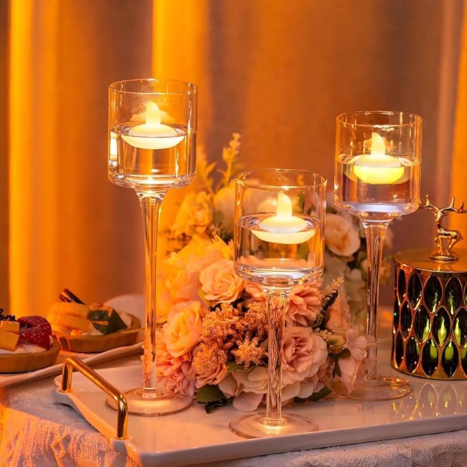 36 Pack Flameless LED Floating Waterproof Tealight Candles Battery Operated Outdoor Warm White Flickering Votive Tea light Candles Bulk for Wedding Centerpiece Vase Pond Tub SPA Decorations