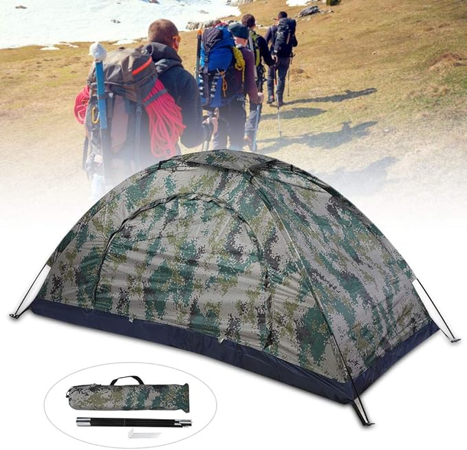 1 Person Lightweight Windproof Instant Backpacking Tent for Hiking Camping Fishing Climbing and Outdoor Adventures