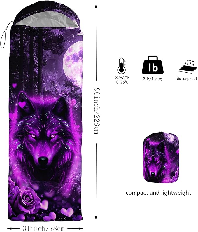 QOOMO Camping Sleeping Bags3 Season Warm &amp Cool WeatherLightweightWaterproof Sleeping Bags for Adults &amp KidsTravelingand OutdoorsCamping Gear Equipment