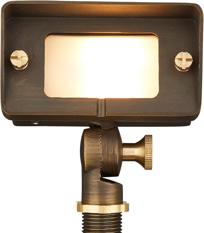 VOLT 10-Pack 12V Gentle Splash Cast Brass Flood Lights (Bronze) &amp 3W 2700K Warm White G4 LED Bulbs for Low Voltage Landscape Lighting of Outdoor Wall Garden or Yard