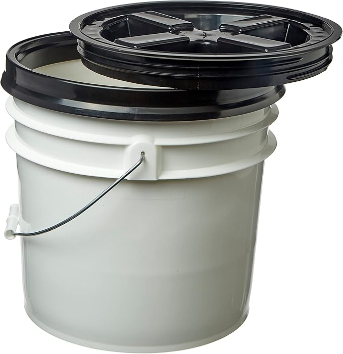 Gamma Seal Lids for 3.5 5 6 and 7 Gallon Buckets – Pack of 6 Black Gamma Lids – Food Grade BPA Free Reusable Lids Made in USA