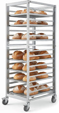 18 Tier Aluminum Home Commercial Kitchen Bakery Cooling Rack with 4 Wheels Commercial Bun Pan Bakery Rack for Restaurant Cafeteria Pizzeria