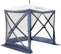CLAM Pop Up Screen Tent 6' x 6' Outdoor Camping Gazebo Portable 4-Sided Canopy with Ground Stakes &amp Carry Bag Traveler Blue