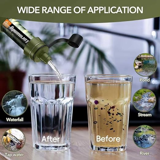 Straw Water Filter 5 Pack – Outdoor Camping &amp Hiking Survival Gear Kit for Family Use Ultra-Light Personal Filter Straws for Backpacking Travel Bug-Out Bags and Emergency Preparedness