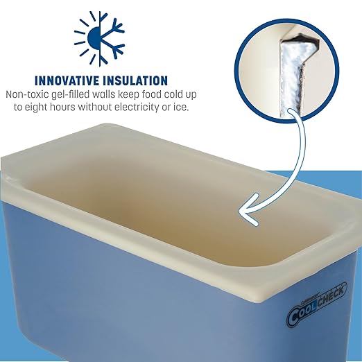 Carlisle FoodService Products CM1102C1402 Coldmaster CoolCheck 6 Deep Third-Size Insulated Food Pan 4 Quart Color Changing White and Blue