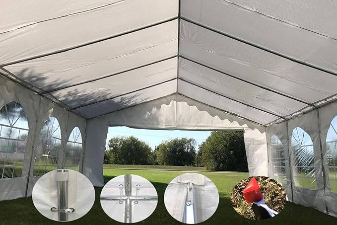 DELTA 26'x16' Budget PE Party Tent + (2) Long Bags + (1) Short BagTents for Partiescarpas para FiestasHeavy Duty Upgraded Galvanized Wedding Tent Canopy Big Tents Carport Outdoor Event