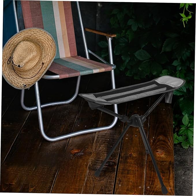 BESTonZON Folding Camp Chair Portable Small Camping Foot Rest Sturdy Camping Foot Stool for Hammock Outdoor