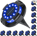 Solar Pathway Lights Outdoor 12 Packs Bright Blue 16 LEDs Solar Ground Lights Walkway Lights with Side Light Waterproof Solar Deck Light for Yard Walkway Garden Poolside Driveway Decorations