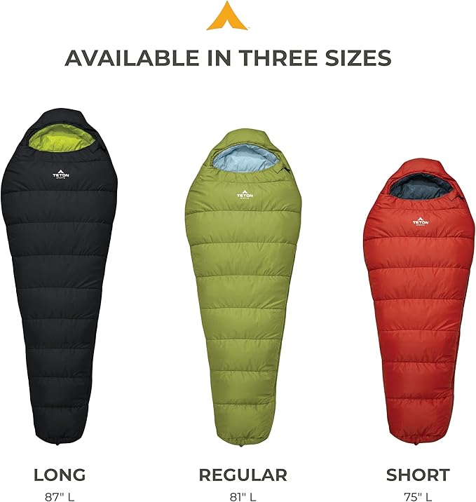 Teton LEEF Lightweight Mummy Sleeping Bag for Camping Hiking Backpacking Cold Weather Option Compression Sack Included