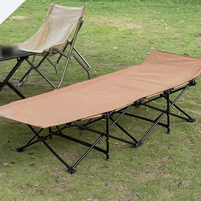 Portable Polyester Foldable Camping Bed Lightweight Folding Bed Simple Compact Folding Guest Bed Portable Travel Camp Cots Comfortable