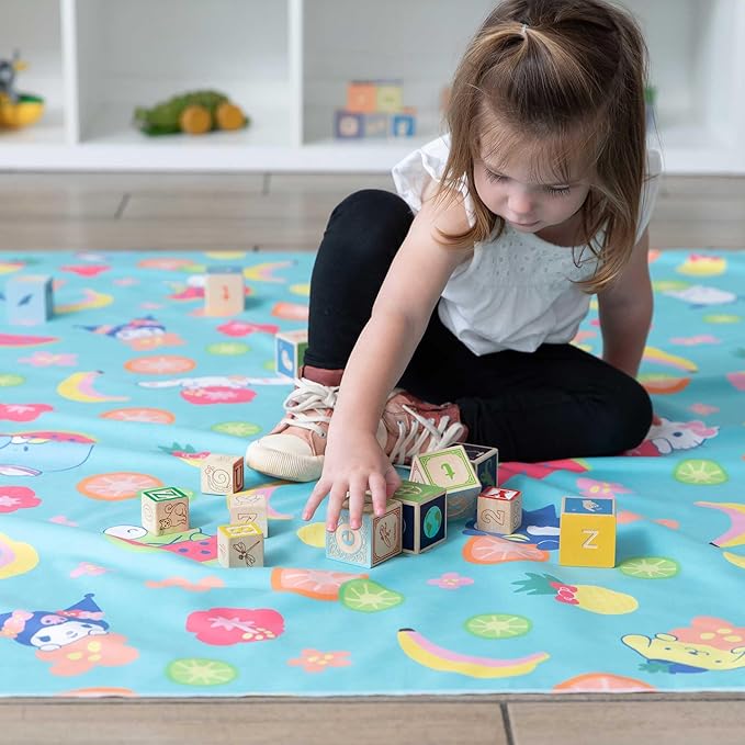 Bumkins Throw Blanket Towel Baby Toddler and Kids Travel Beach Picnic Outdoor Indoor Play Soft Lightweight Microfiber Resists Sand and Debris Reversible 58in x 58in – Hello Kitty