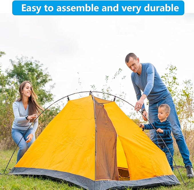 Aluminum Tent Poles ReplacementFits Both Female and Male Ends7001 T6 Lightweight Tent Rod Repair Kit for Camping Hiking Backpacking Tent (20ft 0.4in)