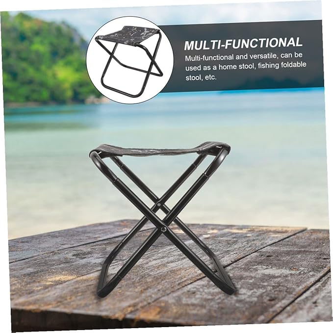 Portable Foldable Camping Stool Large Camouflage Lightweight Bench Portable Folding Chair for Hiking Fishing Outdoor Gardening and Travel