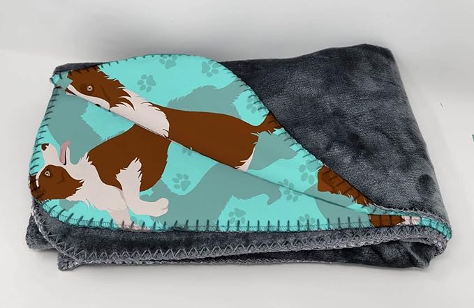 Caroline's Treasures MLM1063TBLT Red Border Collie Soft Travel Blanket with Bag Airplane Blanket Indoor Outdoor Camping Blanket for Traveling Picnics Beach Trips Concerts