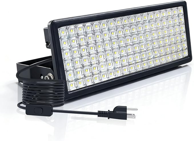Kekeou 100W LED Flood Light Outdoor with Plug 14000LM 6500K Daylight IP67 Waterproof LED Area &amp Parking Lot Light Wide Voltage 85–305V for Farm Ranch Dock &amp Generator Use