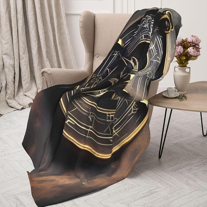 Magical Design Norse Runes Compass Soft Anti-Pilling Flannel Throw Blanket 50x60 Inches - Lightweight Warm Blanket for Couch BedCamping