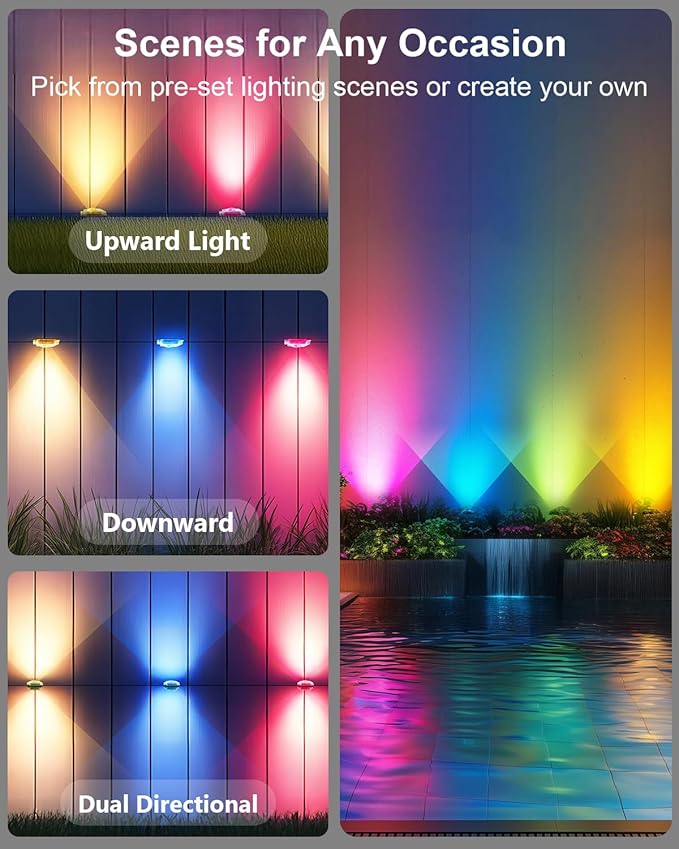 Permanent Outdoor Lights Pro33ft RGB+IC Smart Outdoor DecorApp/RemoteChristmasHalloweenMulti Scene ModesIP67 WaterproofEaves Light with Daily &amp Holiday Party DecorHouse Roof Lighting