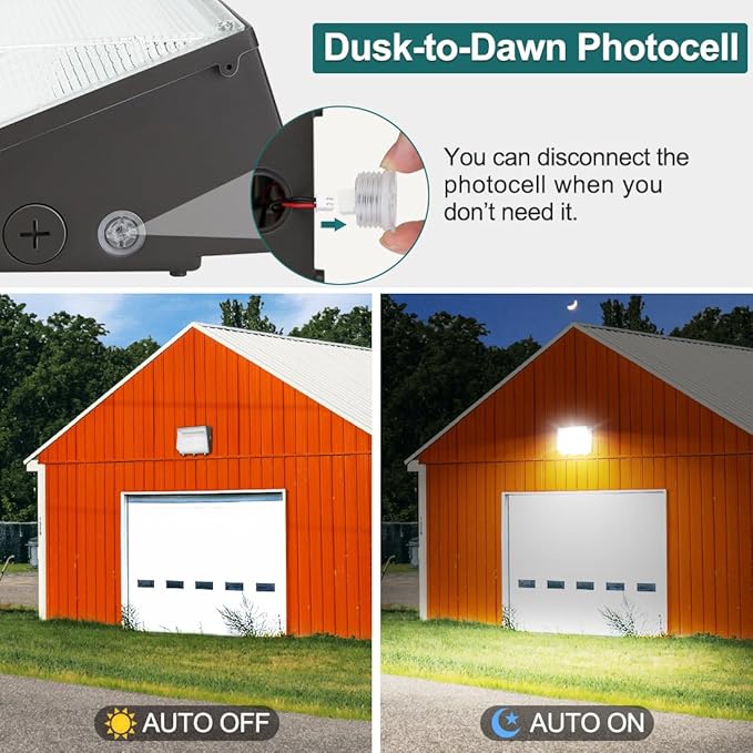 kadision 120W LED Wall Pack Light 13200lm 5000K Daylight 100-277V Dusk-to-Dawn Outdoor Lighting Fixture for Parking Lots Backyards ETL Listed 2-Pack