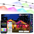 Permanent Outdoor Lights for House RGB+IC Christmas Eave Lights 120ft with 88 LED Warm White IP68 Waterproof Smart Starry Outside Light with App/Remote for Holiday Halloween Daily Lighting(Black)