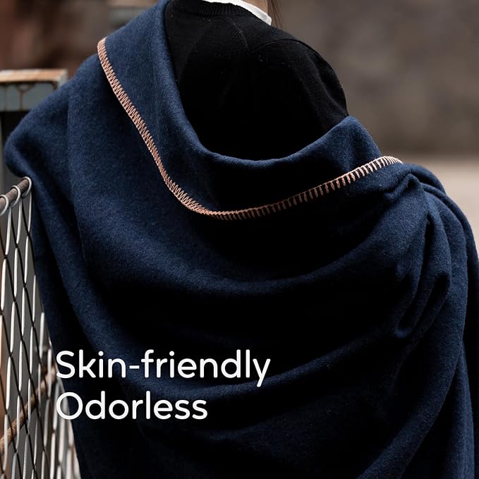 100% Wool Blanket 48 x 62 Warm Thick Washable Military Wool Blanket Great for Camping Outdoors Sporting Events Survival KitsNavy