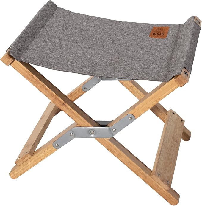 Kuma Outdoor Gear Yoho Bamboo Stool Ultimate Portable Luxury Outdoor Camping Stool for Glamping Sports &amp Outdoor Adventures (Heather Grey)