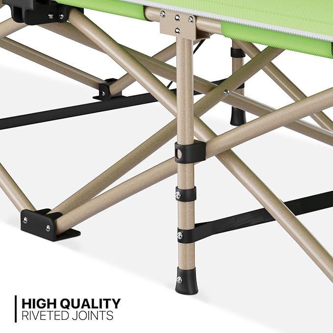 MoNiBloom Folding Sleeping Cot for Adults Easy to Set Up Portable &amp Lightweight Camping Cot for Outdoor Camping Lounging and Elevated Napping Support 360 lbs Green