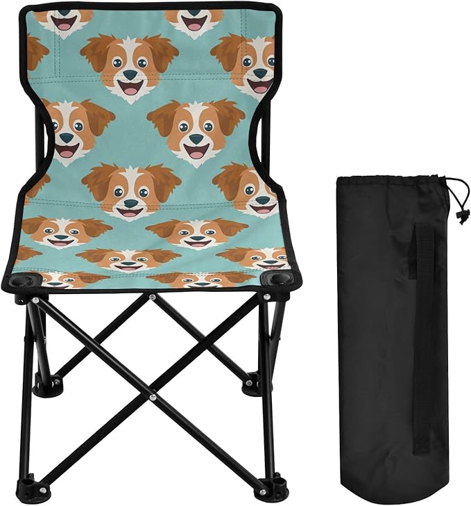 Cute Dogs Packable Keyword Ultralight Backpacking Chair Includes Carry Bag Ice Fishing Chairs for Adults for Travel Travel