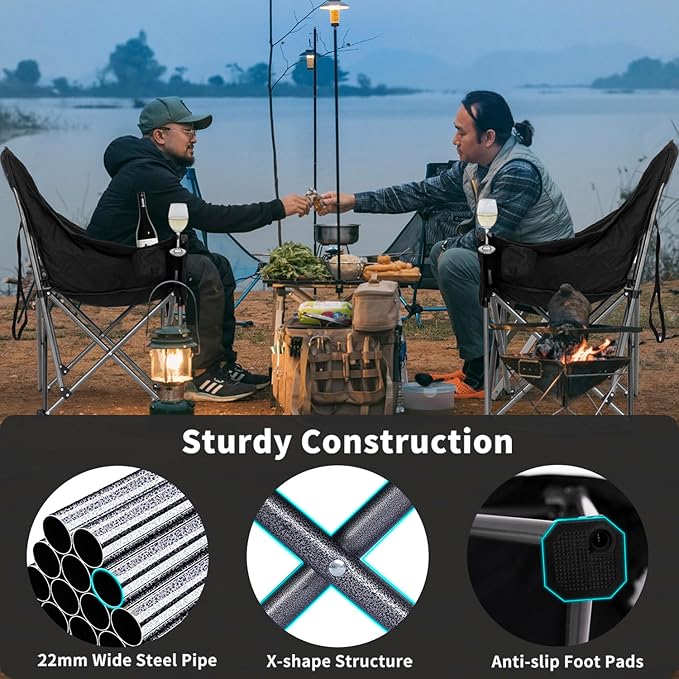 Double Camping Chair &amp 2 Pack Oversized Camping Chair
