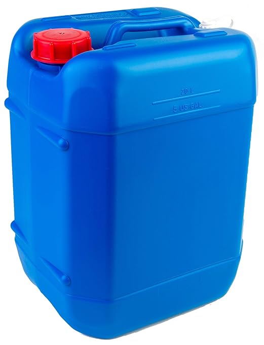 Hudson Exchange 5 Gallon (20 Liter) Handled Container with Cap HDPE Blue