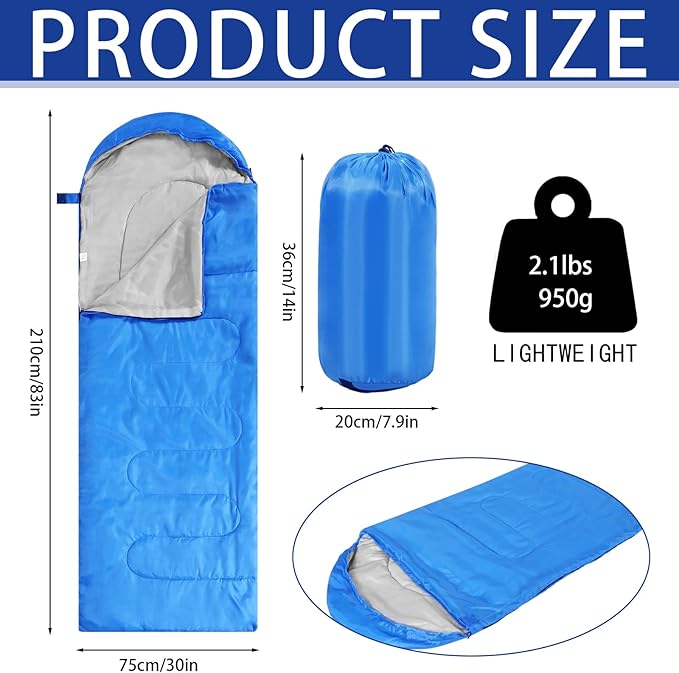Junkin 12/36 Pcs Camping Sleeping Bag Bulk for Adults Homeless 4 Season Cold Warm Weather Sleeping Bags Waterproof Lightweight with Compression Sack for Hiking Travel Outdoor