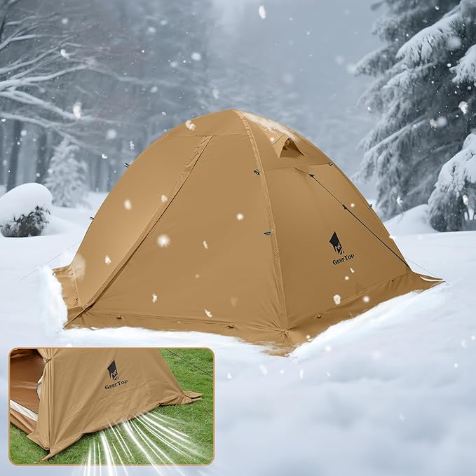 GEERTOP Ultralight 2 Person Backpacking Tent 4 Season Waterproof Camping Tent Double Layer Cold Weather Easy Set Up Tents for Family Camp Hiking Hunting Outdoor Mountaineering Travel