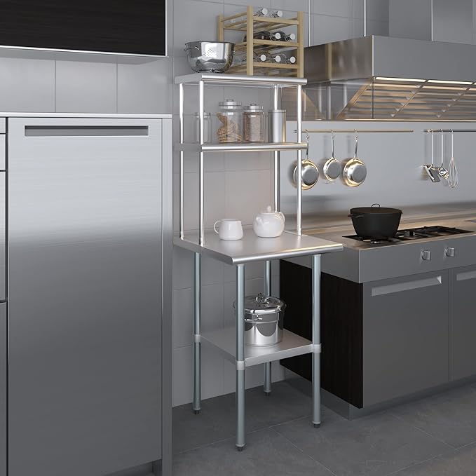 AmGood Double OverShelf Stainless Steel NSF - Many (24 Long x 12 Deep)