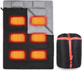 Double Heating Sleeping Bag 6 Heating Zones Multi USB Power Supported Detachable Heating Pads with Portable Bag