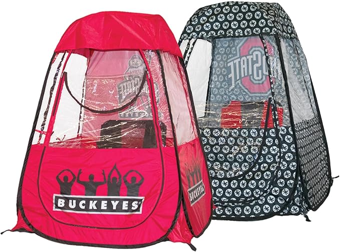 WeatherPod – The Original Ohio State Buckeyes 1-Person Pod – Patented Construction w/Tapered Sides Highly Water Wind &amp Weather Resistant Pop-up Tent – Lightweight Easy Open &amp Close – OSU Re